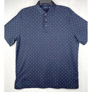 Polo Ralph Lauren Short Sleeve Classic Fit Polo Shirt Men's Large Blue Geometric